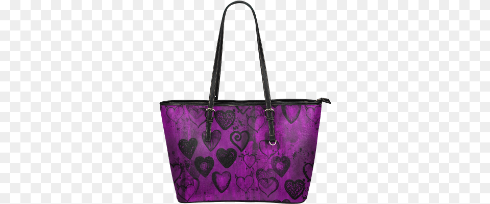 Grunge Purple Hearts Leather Tote Bagsmall Interestprint Crimson Ocean Leather Tote Bag Large, Accessories, Handbag, Purse, Tote Bag Png Image