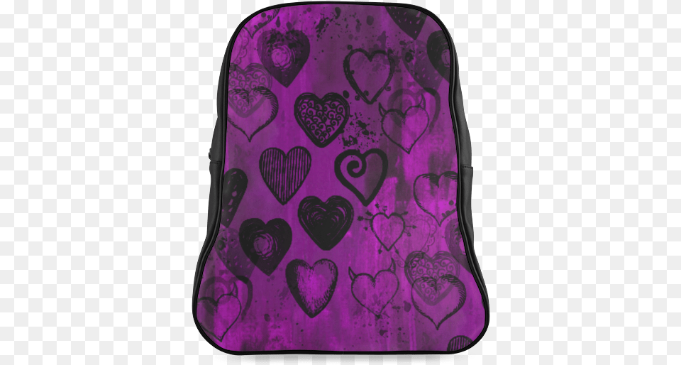 Grunge Purple Hearts School Backpacklarge Skull, Home Decor, Cushion, Bag Png