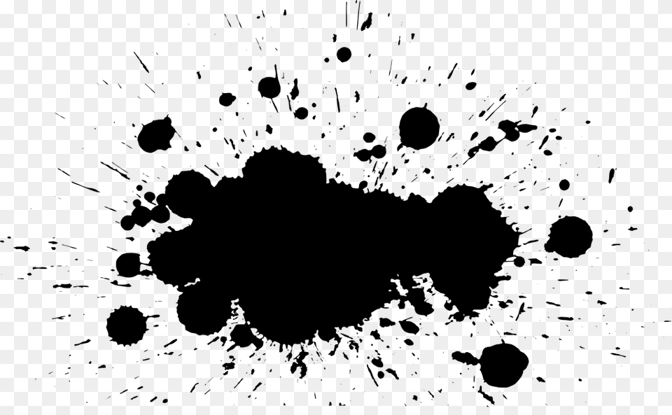 Grunge Splatter Banner Ink Splatters, Gray Free Transparent Png
