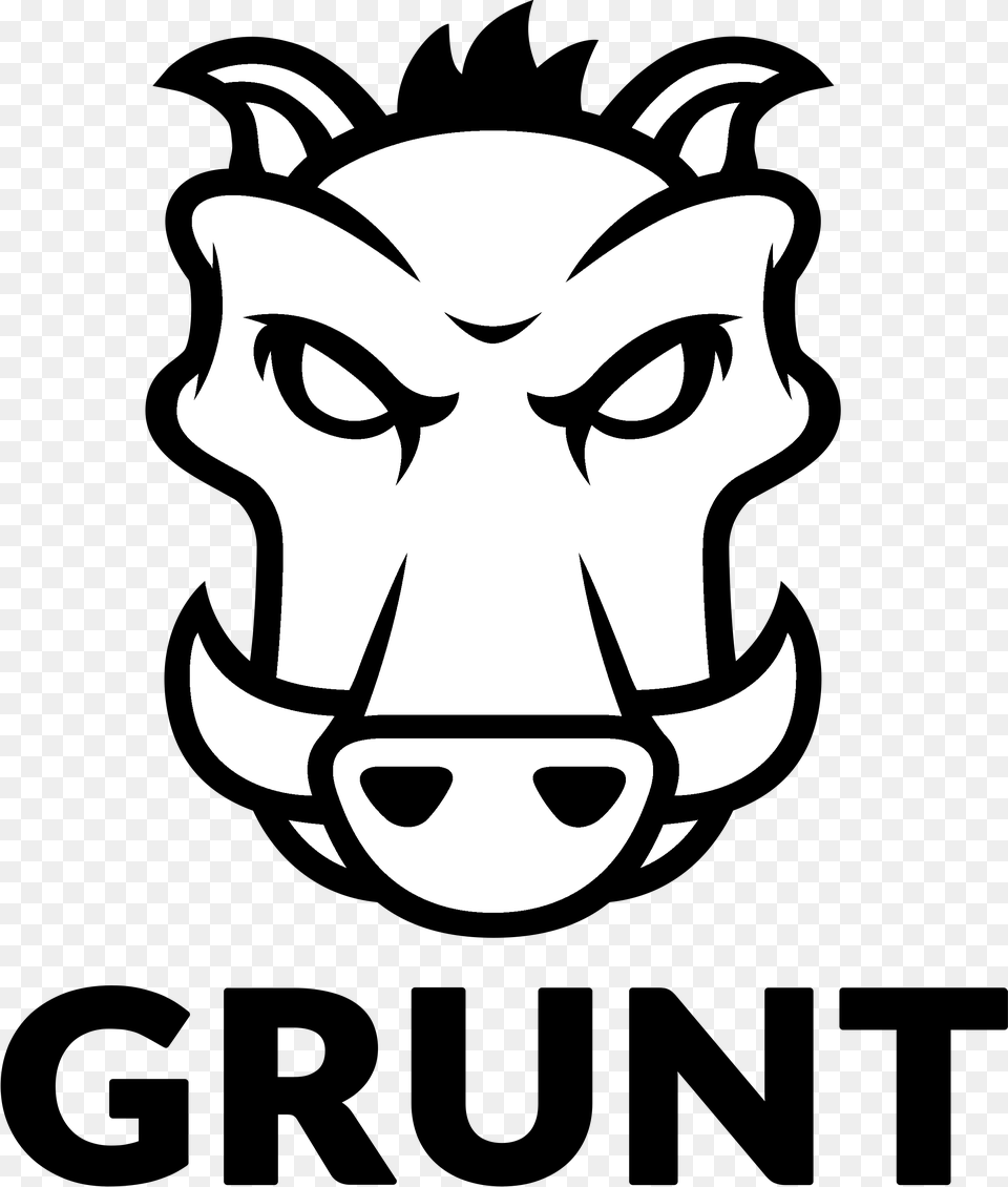 Grunt Logo Black And White Kansas City Chiefs Logo Black And White, Stencil, Face, Head, Person Free Png
