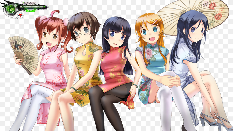 Grupal China Dresss Aw Render V1 Oreimo Girls, Book, Publication, Comics, Adult Free Png