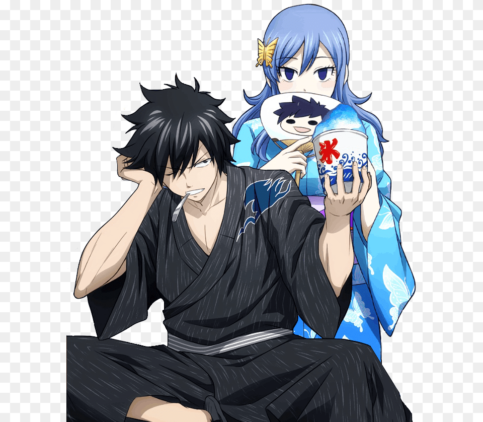 Gruvia Anime And Fairy Tail Image Gray Chibi Gray Fairy Tail, Publication, Book, Comics, Adult Free Png