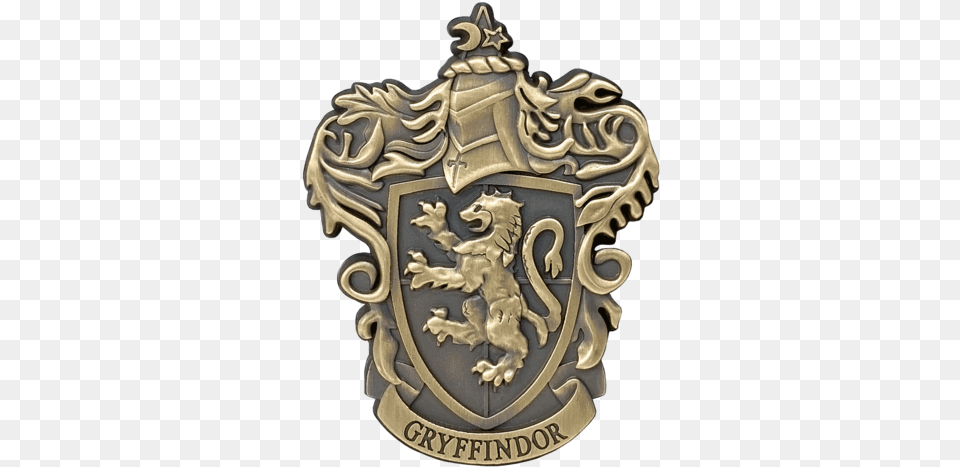 Gryffindor Metal Crest Magnet Gryffindor Logo Metal, Badge, Symbol, Armor, Cross Free Png Download