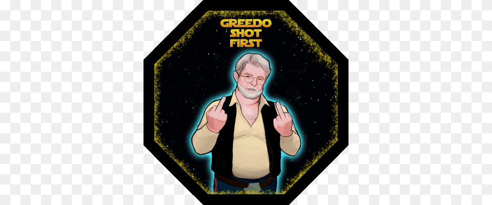Gsf Logo Small 2013 Starwars Greedo Shot First, Adult, Person, Man, Male Free Transparent Png