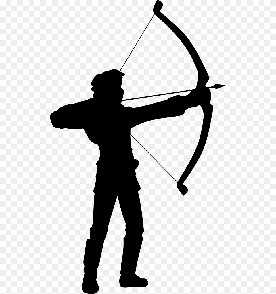 Gt Bow Person Aim Arrow, Gray Free Transparent Png