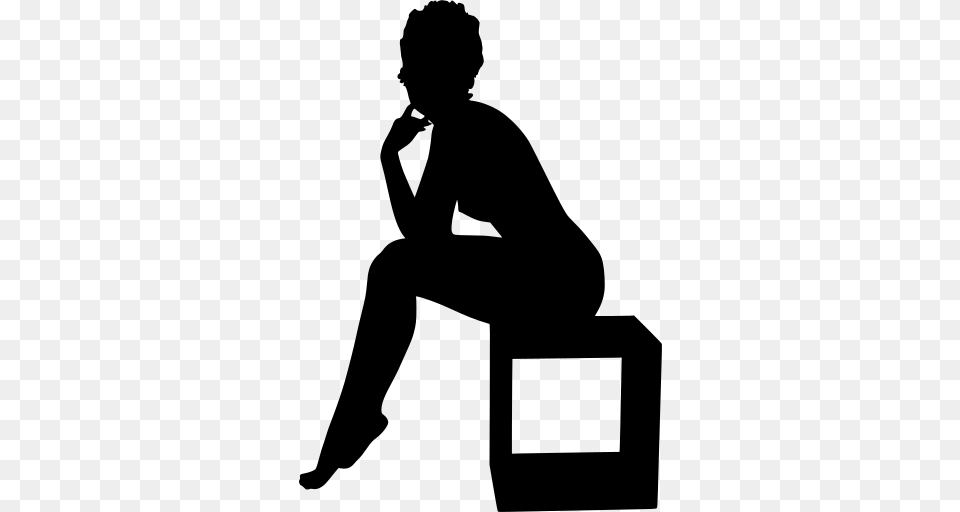 Gt Girl Woman Sitting Female, Gray Free Png Download