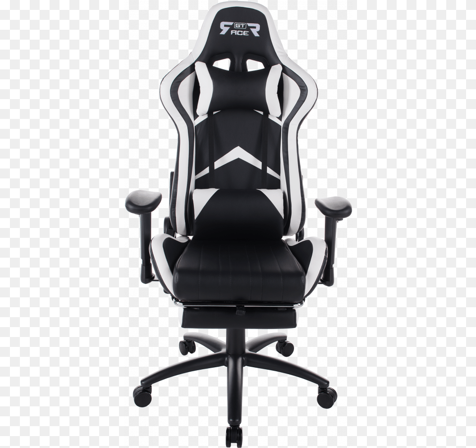 Gt Racer Black And White Gaming Chair, Cushion, Furniture, Home Decor Free Transparent Png