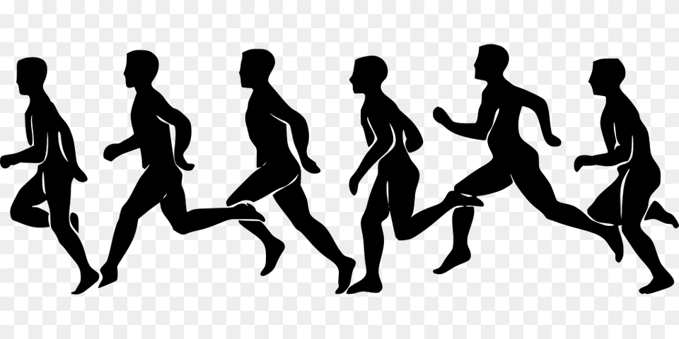 Gt Running People Exercising Marathon, Gray Free Png Download