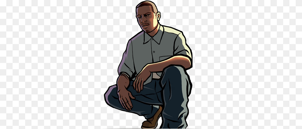 Gta, Pants, Clothing, Sitting, Shirt Free Png