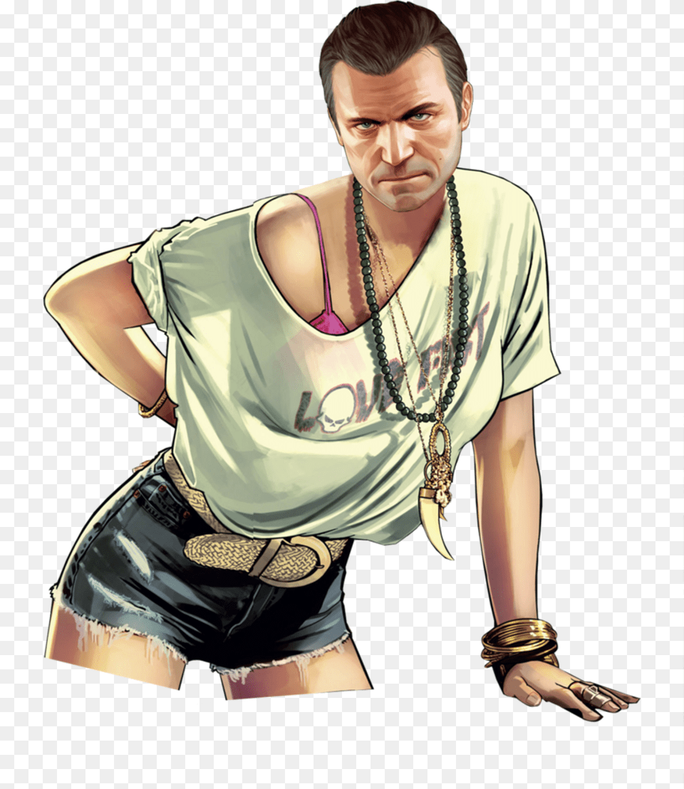 Gta 5 Characters Gta, Accessories, Shorts, Person, Necklace Free Png Download