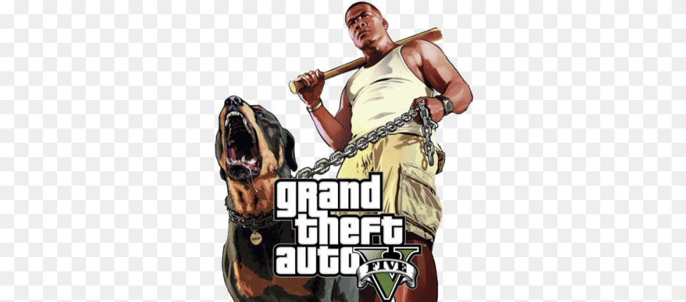 Gta 5 Franklin Chop Transparent Ps Trevor Grand Theft Auto V, Person, People, Adult, Man Free Png Download