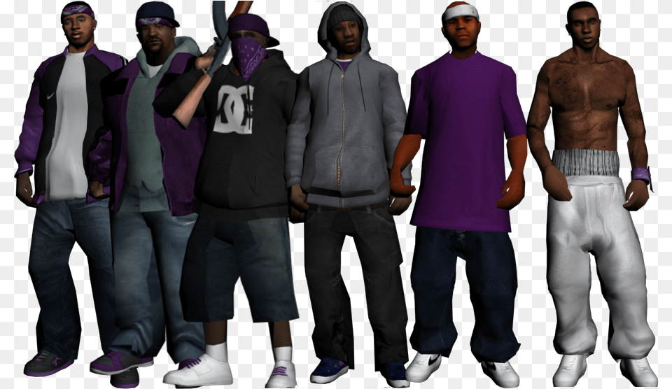 Gta 5 Gang Picture Gta Sa Ballas Skin Pack, Long Sleeve, Pants, Hat, People Png