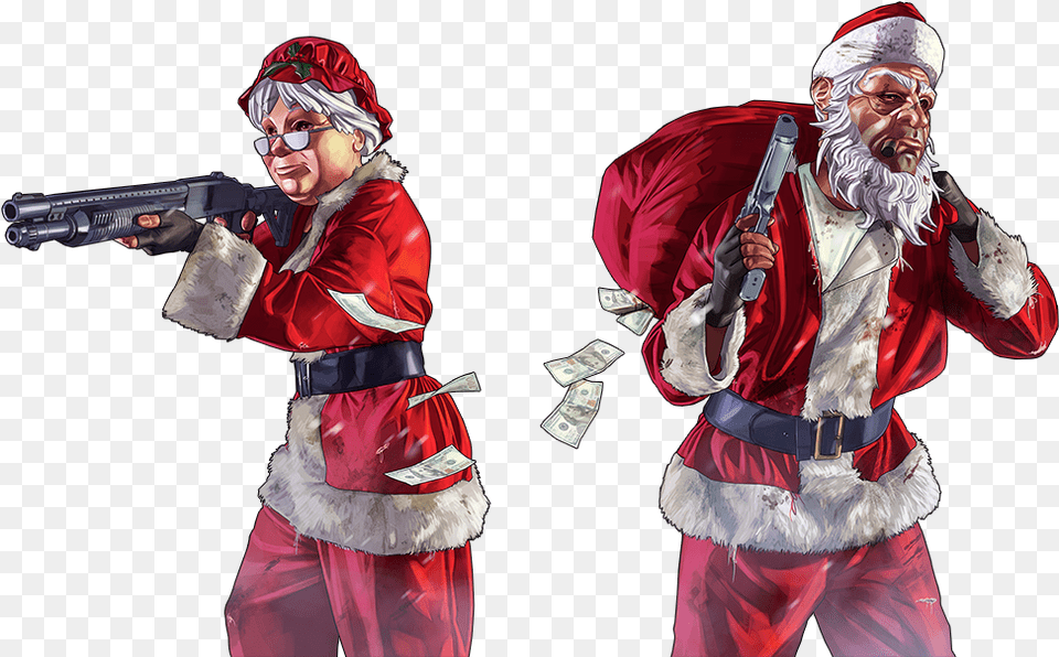 Gta 5 Merry Christmas, Clothing, Costume, Weapon, Firearm Free Png Download