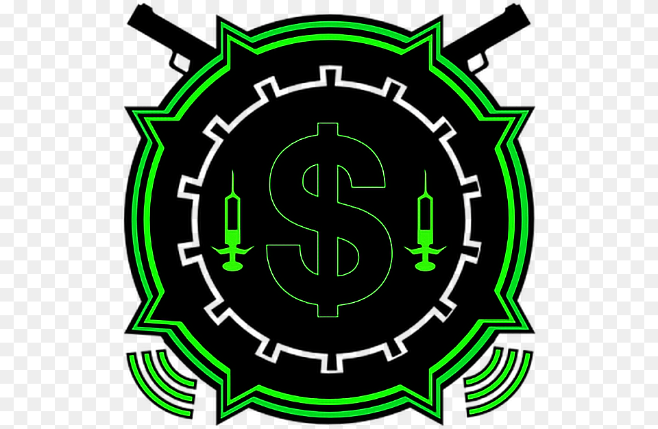 Gta Gtav Lobby Dark Crew Money Sticker Gta Gang Logo, Symbol, Text, Light, Ammunition Free Transparent Png