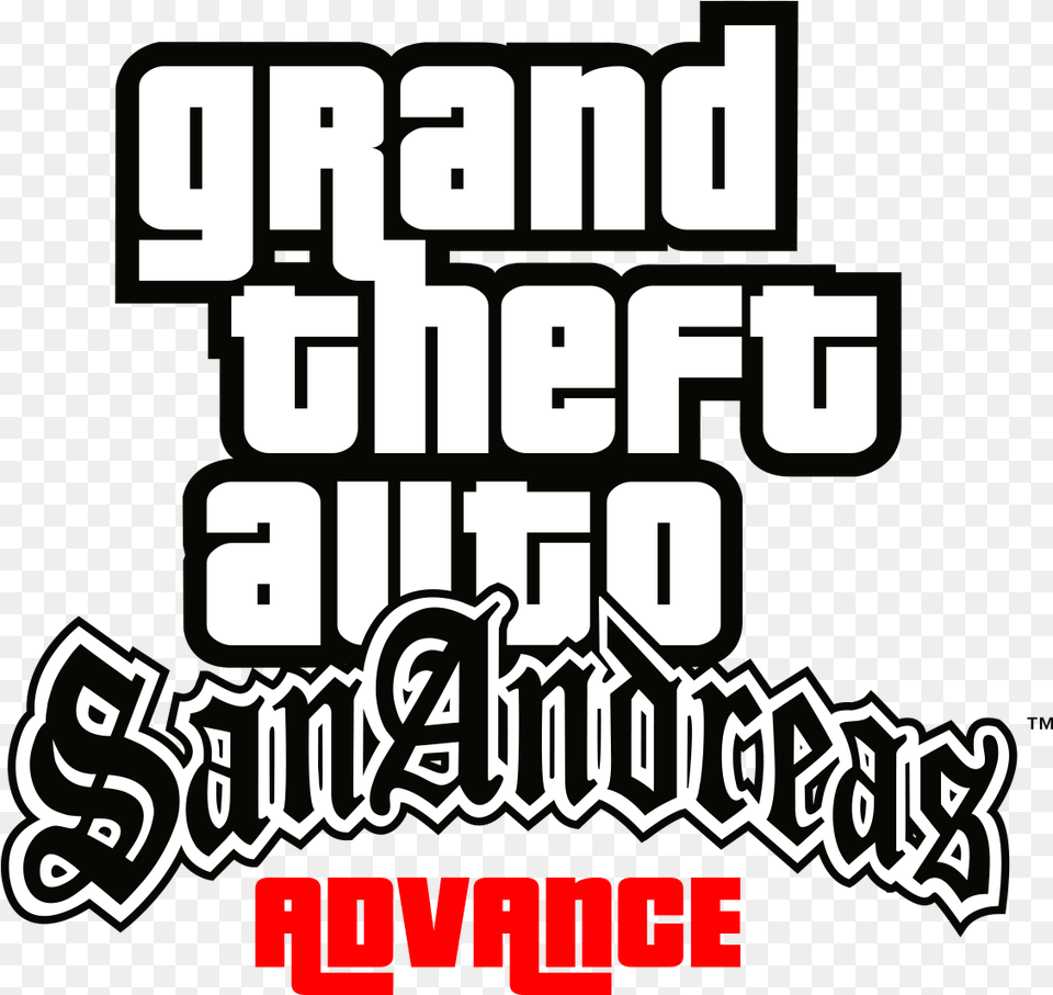 Gta San Andreas Advance Logo Image Gta San Andreas Logo, Scoreboard, Text, Advertisement, Poster Png