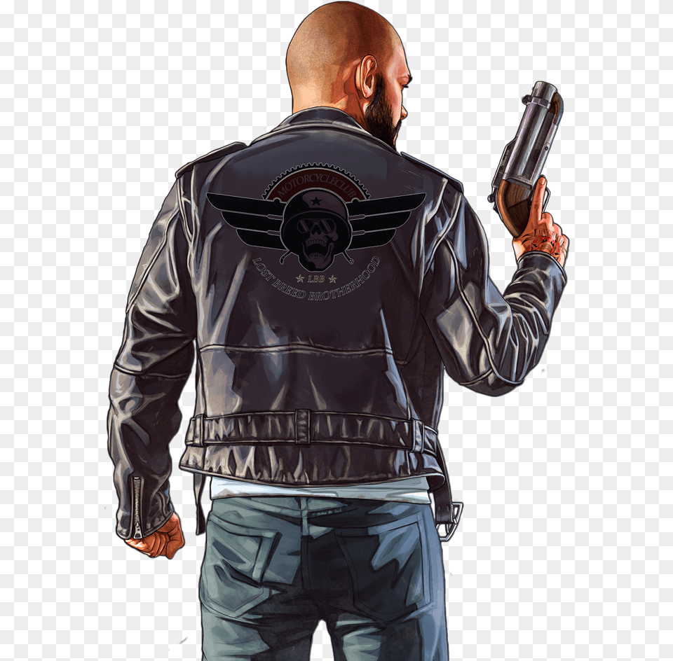 Gta V Biker Art, Clothing, Coat, Jacket, Adult Free Transparent Png