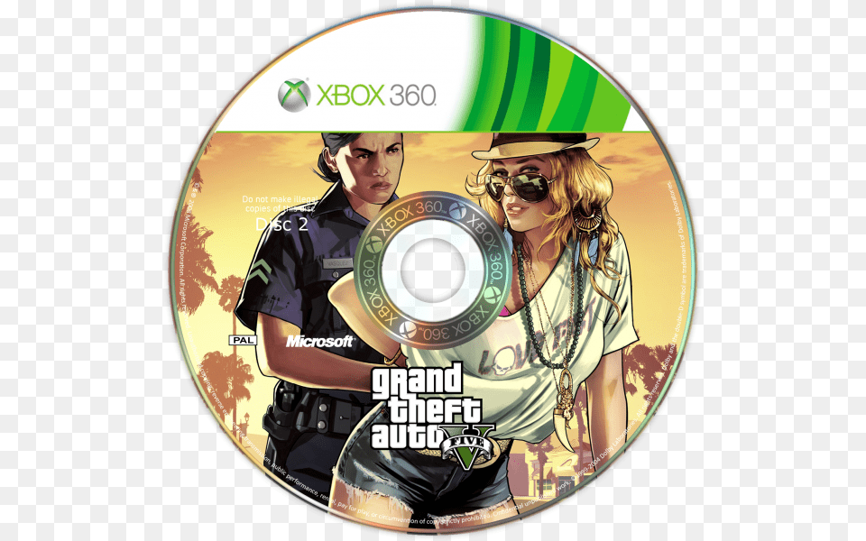 Gta V Disc 2 Box Art Cover Gta 5 Xbox 360 Disco, Disk, Dvd, Adult, Female Free Png