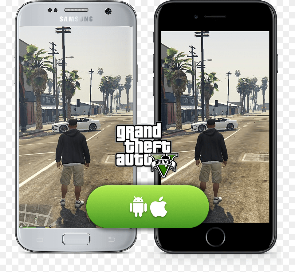 Gta V In Mobile, Mobile Phone, Phone, Electronics, Person Png Image
