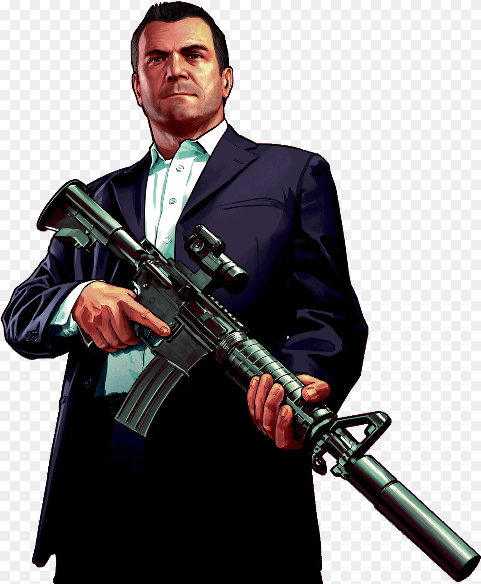 Gta V Michael, Weapon, Rifle, Firearm, Gun Png Image