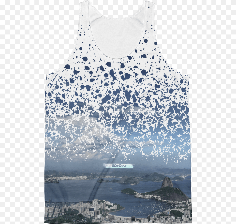 Guanabara Bay Paint Splatter Vest Botafogo Beach, Clothing, Undershirt, Tank Top Png