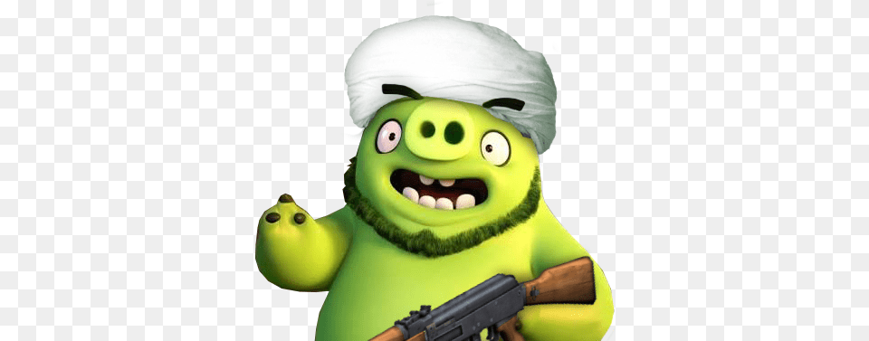 Guaranteed Downvotes Angry Birds Know Your Meme Angry Bird Movie Pig, Green, Gun, Weapon, Food Free Png