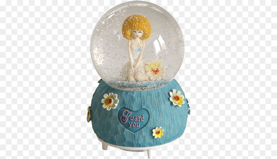 Guardian Angel Bluetooth Snow Globe Speaker Figurine, Birthday Cake, Food, Dessert, Cream Free Png Download