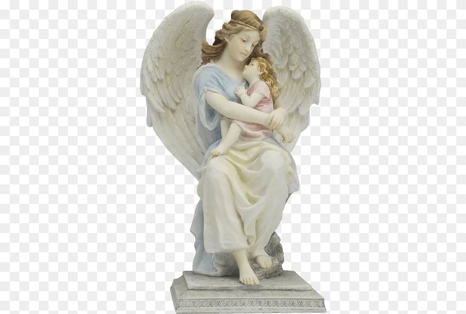Guardian Angel Holding Little Girl Statue Guardian Angel Holding A Boy, Adult, Bride, Female, Person Png Image
