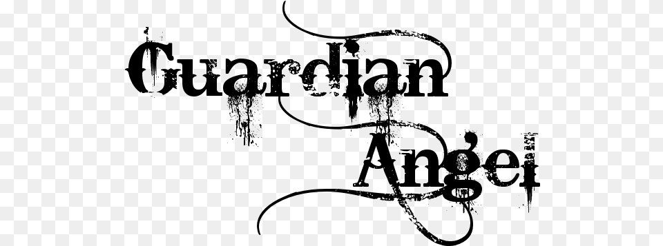 Guardian Angel Schrift, Gray Free Png Download