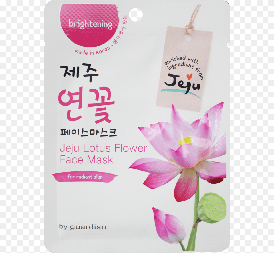 Guardian Jeju Lotus Flower Face Mask 1s Facial, Advertisement, Petal, Plant, Poster Free Png Download