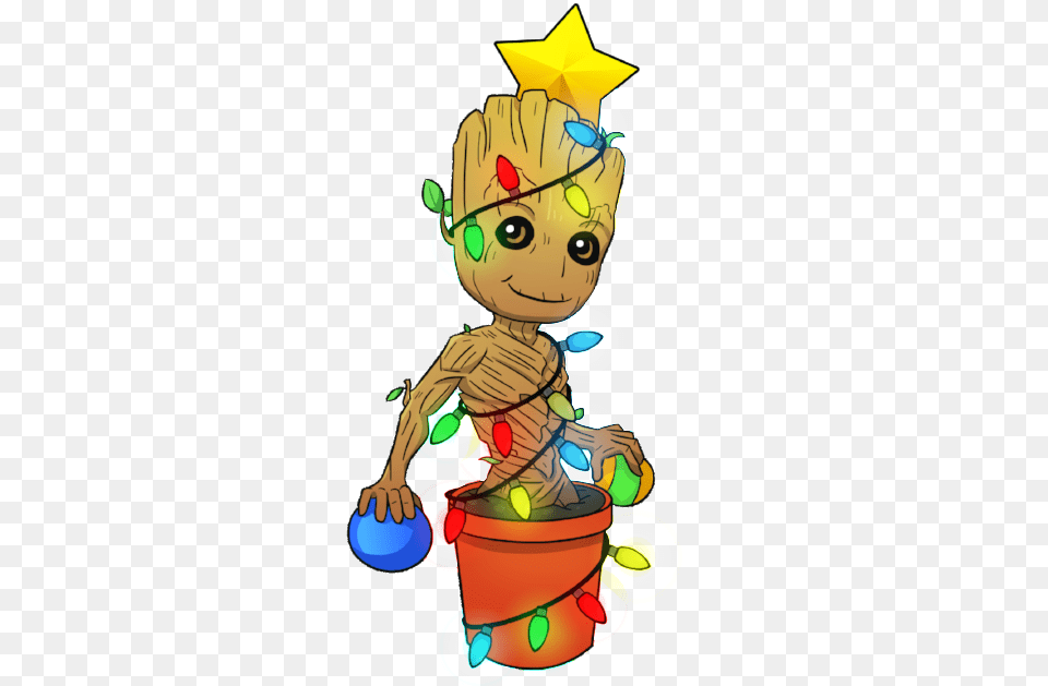 Guardians Of The Galaxy Baby Groot Christmas Tree Cute Funny Adult, Person, Face, Head, Elf Free Transparent Png