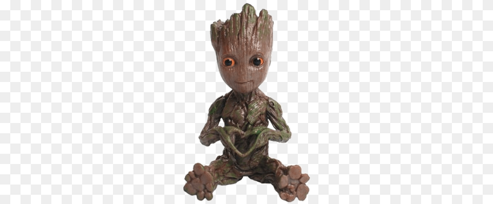 Guardians Of The Galaxy Playfield Groot Quotheartquot Groot Sitting, Wood, Figurine, Bronze, Alien Free Png Download