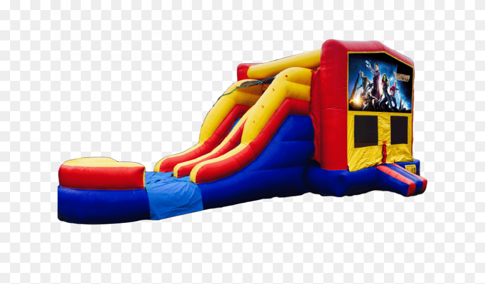 Guardians Of The Galaxy Rby Double Lane Wet Or Dry Combo Bounce, Inflatable, Person Png Image