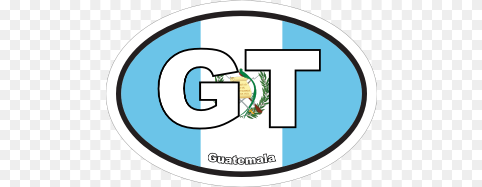 Guatemala Gt Flag Oval Sticker Circle, Text, Disk, Symbol, Number Png