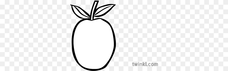 Guava Fruit Black And White 1 Illustration Twinkl Black And White Water Boatman, Apple, Plant, Produce, Food Png Image