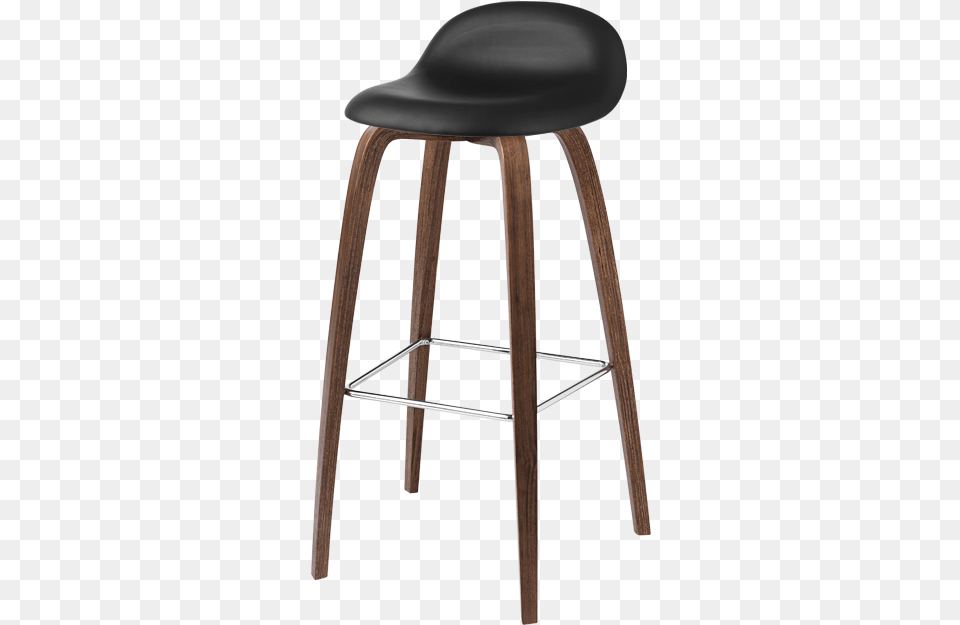 Gubi 33d Fully Upholstered Leather 1 Leather Bar Stools Gubi Chair 3d Barstool 75 Cm Black Walnut, Bar Stool, Furniture Png
