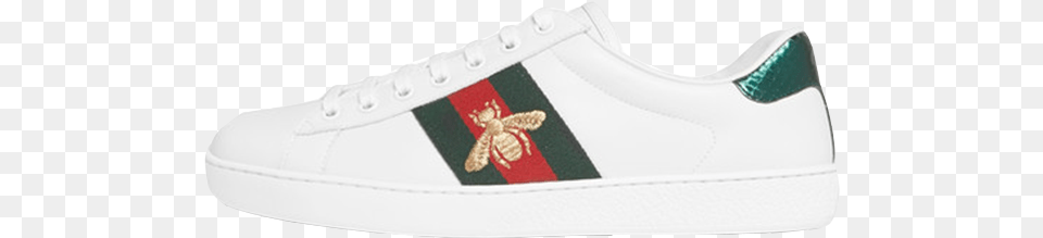 Gucci Ace Embroidered Watersnake Leather White Uk Skate Shoe, Clothing, Footwear, Sneaker Free Transparent Png