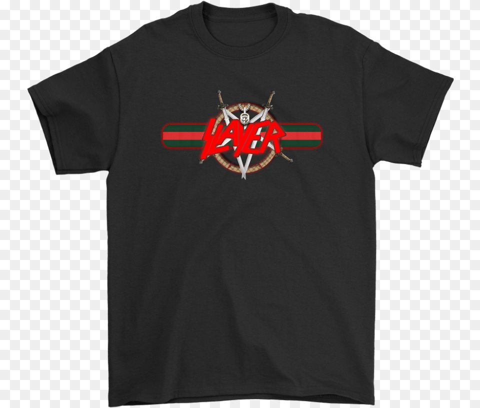 Gucci Band Slayer Heavy Metal Band Logo Music Shirts Golden Paints T Shirt, T-shirt, Clothing, Animal, Spider Free Png Download