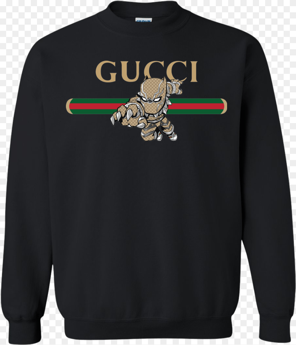 Gucci Black Panther Transparent U0026 Clipart One Piece Christmas Sweater, Clothing, Knitwear, Sweatshirt, Hoodie Png Image
