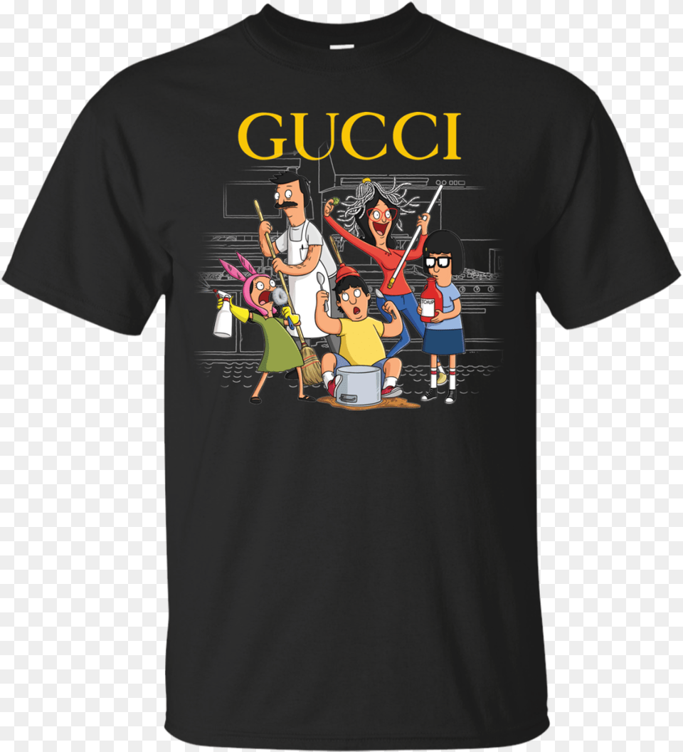 Gucci Bob S Burgers Unisex T Shirt Tank Long Sleeve Gucci Logo Shirt, Clothing, T-shirt, Baby, Person Png Image