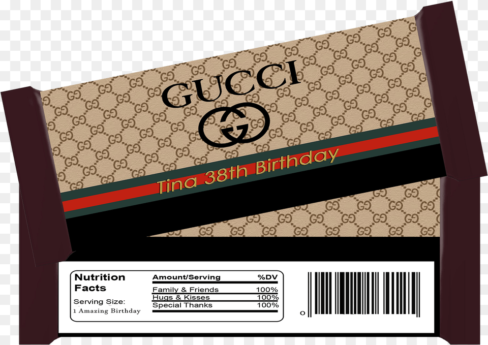Gucci Candy Bar Wrapper Gucci, Paper, Text Png Image