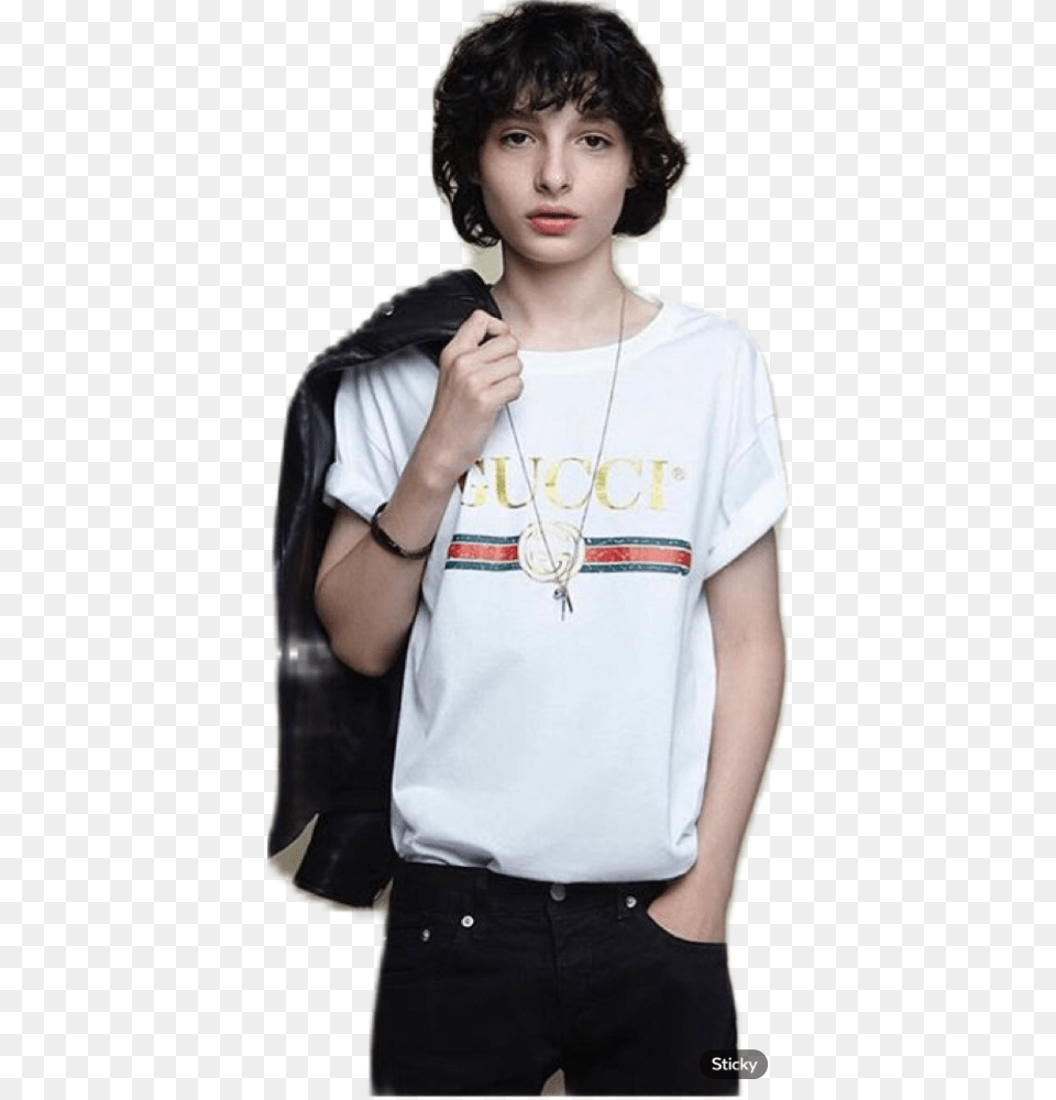 Gucci Gang Finn Wolfhard Celebrity Popular Cute Finn Wolfhard Modeling Gucci, Accessories, Pendant, Male, Person Png Image