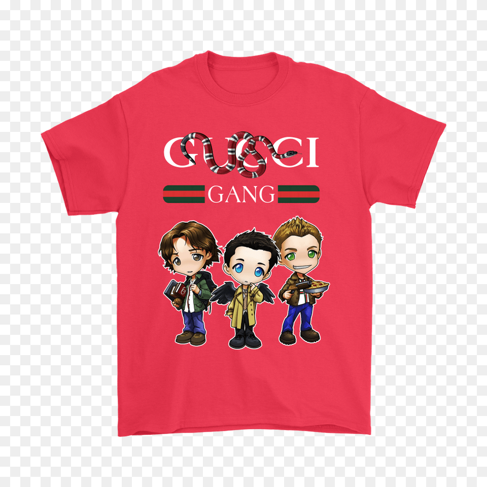 Gucci Gang Supernatural Coral Snake And Stripe Shirts Teeqq Store, Clothing, T-shirt, Baby, Person Png Image