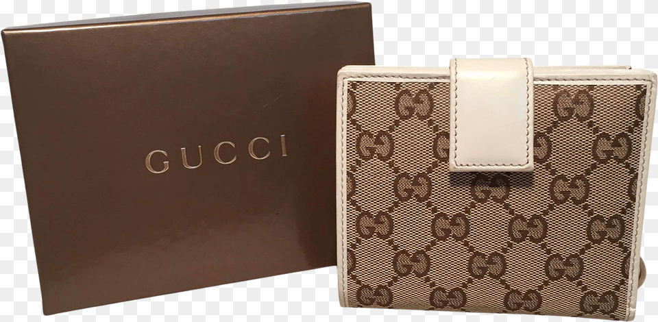 Gucci Gg Monogram And Beige Leather Wallet With Zip Pocket Box Wallet, Accessories, Bag, Handbag Free Png