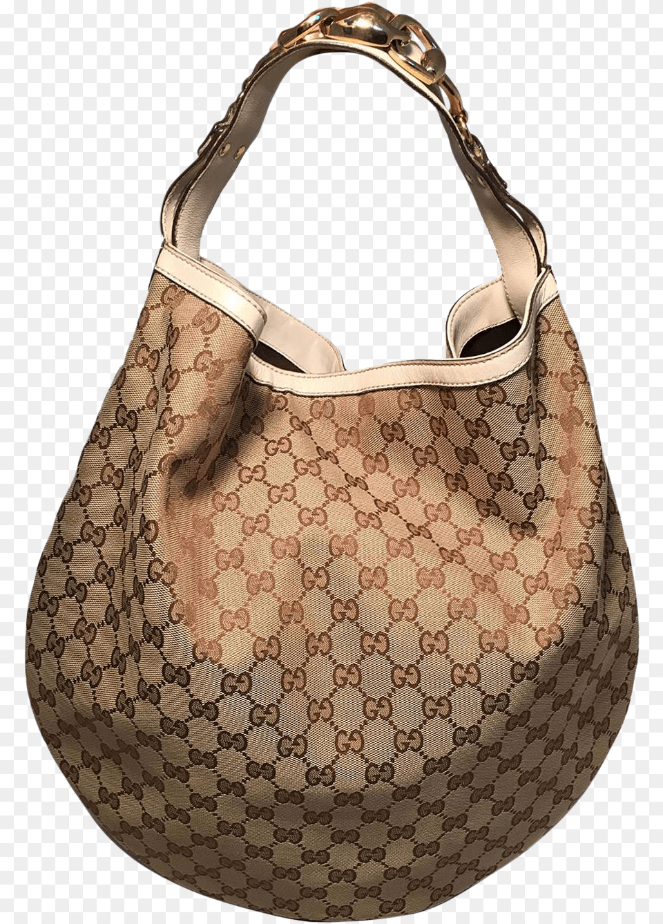 Gucci Gg Monogram Canvas And Beige Leather Hobo Shoulder Bag Gucci Messenger Bag, Accessories, Handbag, Purse Free Png