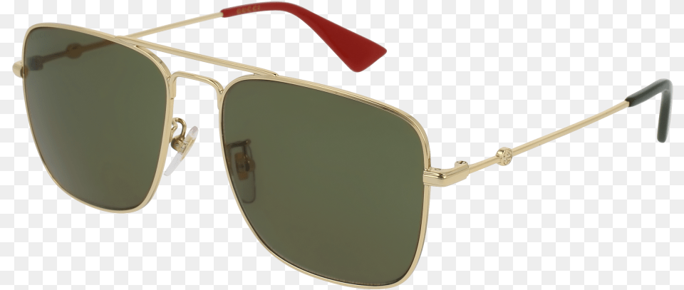 Gucci Gg0108s003 Gold Sunglasses Green Lenses Gold, Accessories, Glasses Free Png