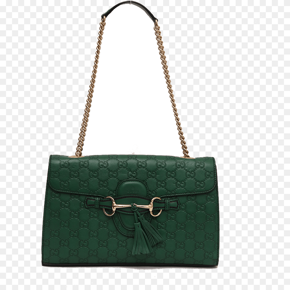 Gucci Green Guccisima Leather Medium Emily Chain Shoulder Shoulder Bag, Accessories, Handbag, Purse Free Transparent Png