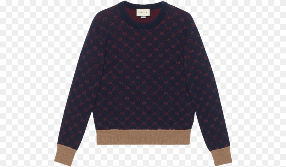 Gucci Jacquard Sweater, Clothing, Knitwear, Long Sleeve, Sleeve Free Transparent Png