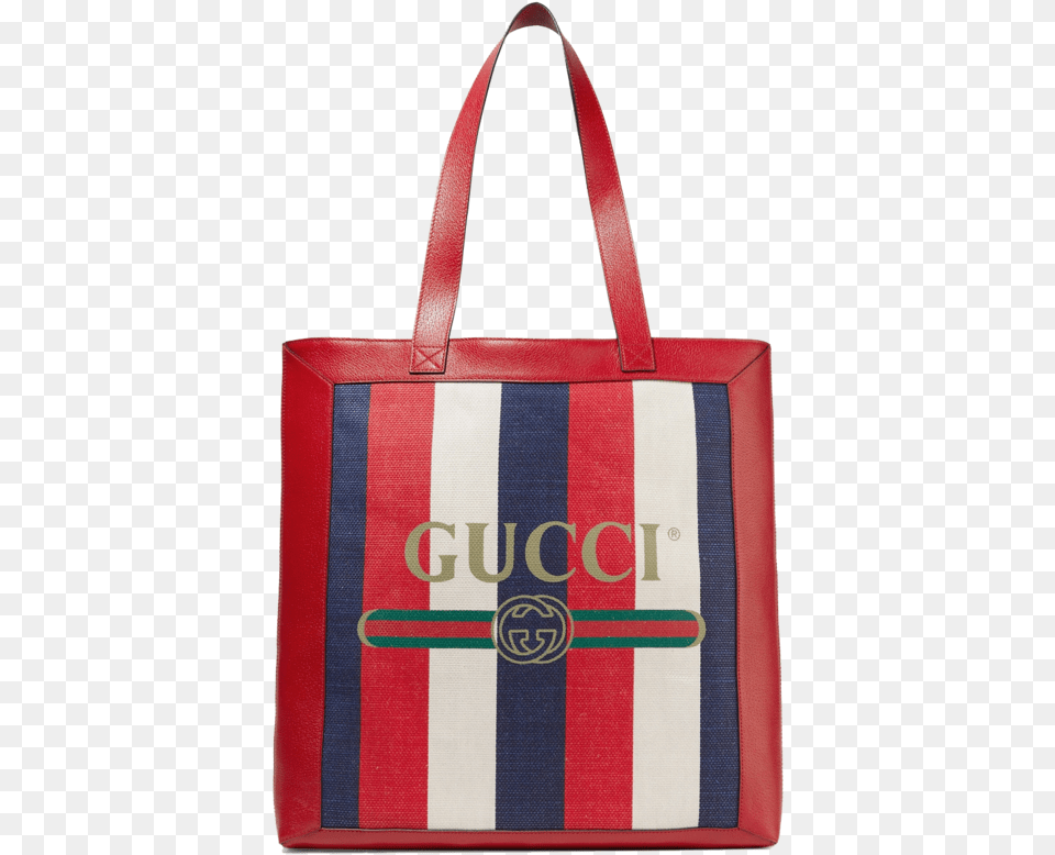 Gucci Leather Trimmed Striped Canvas Tote Bag Handbag, Accessories, Tote Bag, Purse Free Png