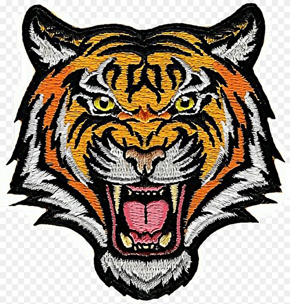 Gucci Logo Gold The Art Of Mike Mignola Tiger Patch, Animal, Mammal, Wildlife, Home Decor Free Png Download