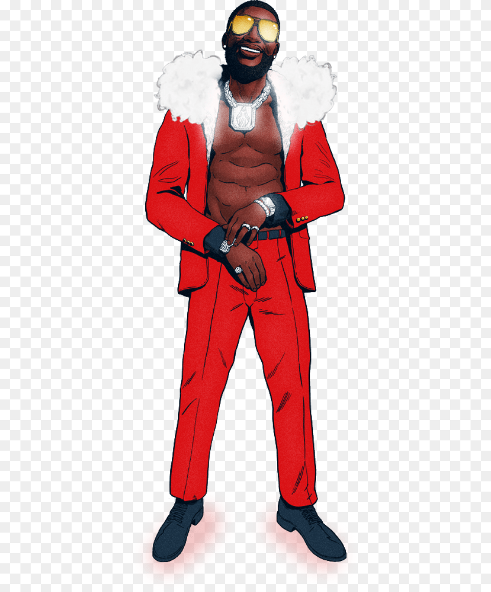 Gucci Mane East Atlanta Santa 3 Rar, Clothing, Costume, Person, Adult Png
